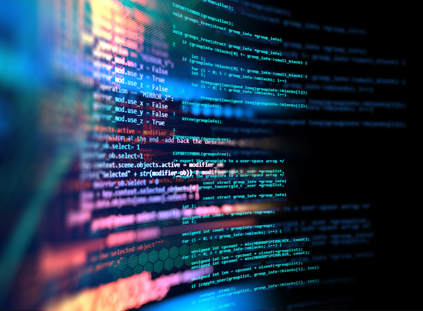 Computer screen with code to show Vortex software company SAP experience.